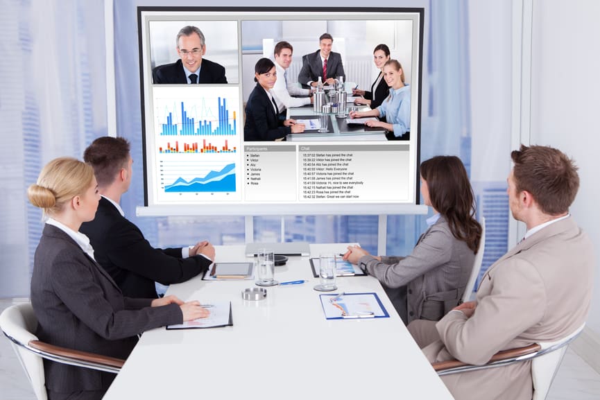 business meeting on virtual call